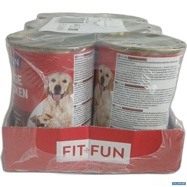 Artikel Nr. 990411: Fit+Fun Hundefutter saftige Brocken mit Rind 6x415g 