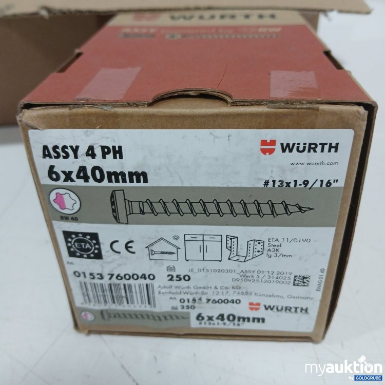 Artikel Nr. 448412 Artikel Nr. 448412: Würth Schrauben 6x40 mm