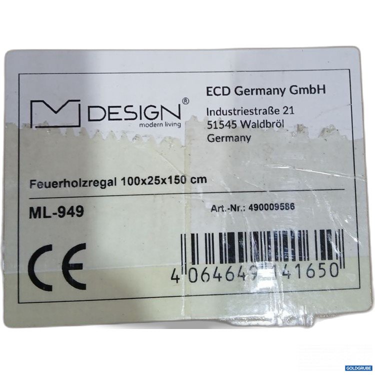 Artikel Nr. 442413: M DESIGN Feuerholzregal 100x25x150 cm ML-949