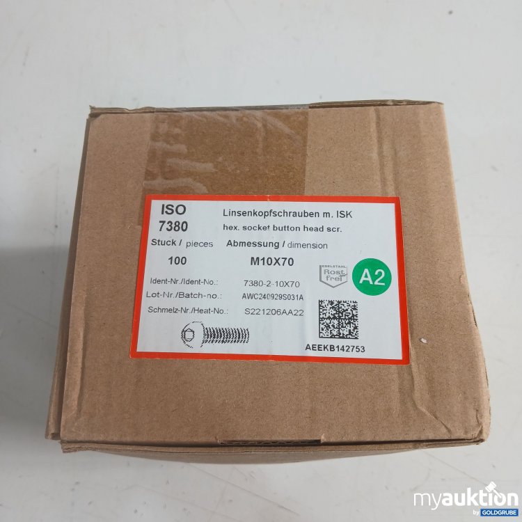 Artikel Nr. 461413 Artikel Nr. 461413: Linsenkopfschrauben m. ISK 100Stk M10x70