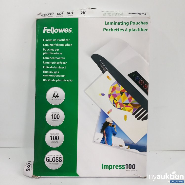 Artikel Nr. 821413 Artikel Nr. 821413: Fellowes Laminierfolientaschen A4 100 Stück