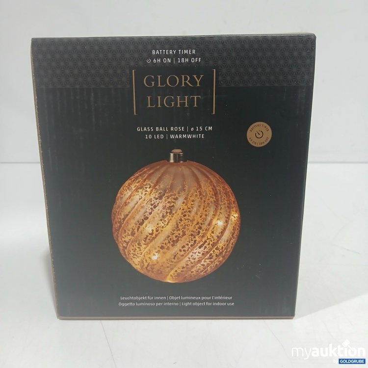 Artikel Nr. 916413 Artikel Nr. 916413: Glory Light Glass Ball Rose 15cm 10LED Warm white