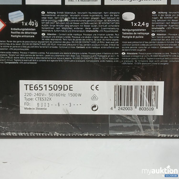 Artikel Nr. 445415: Siemens EQ.6 Plus Automatic Coffee Machine, Model.No. TE651509DEType: CTES32X