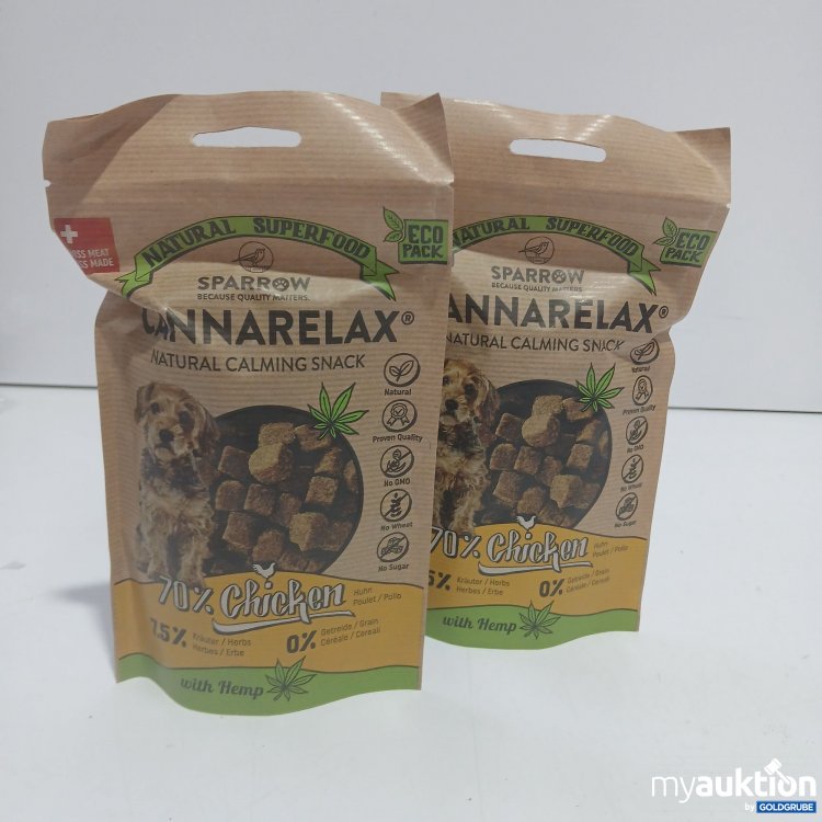 Artikel Nr. 522415 Artikel Nr. 522415: Sparrow Cannarelax Natural Calming Snack 2x200g