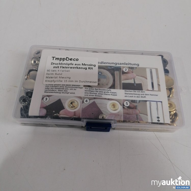 Artikel Nr. 859415: Druckknöpfe aus Messing mit Fixierwerkzeug Kit