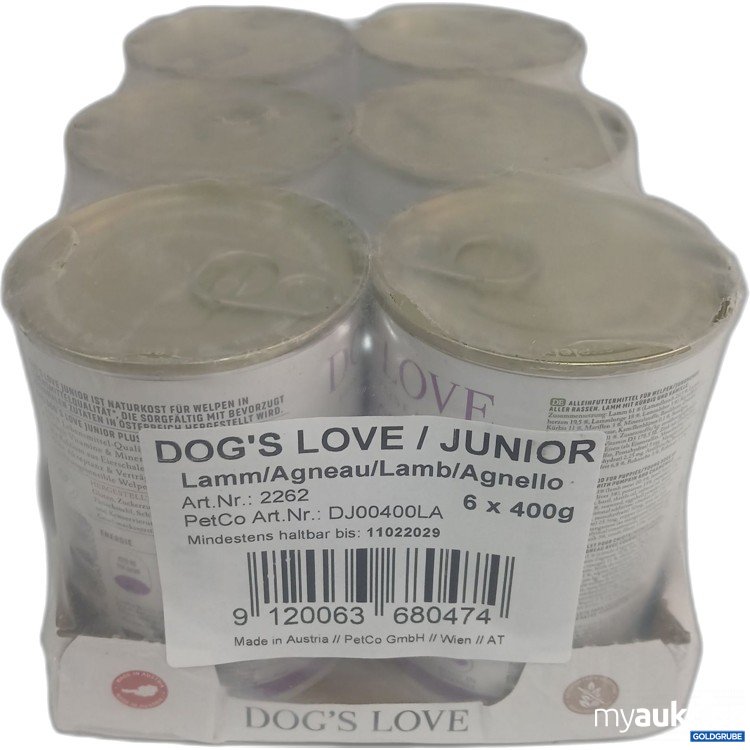 Artikel Nr. 981415 Artikel Nr. 981415: Dogs Love Junior Lamm 6x400g
