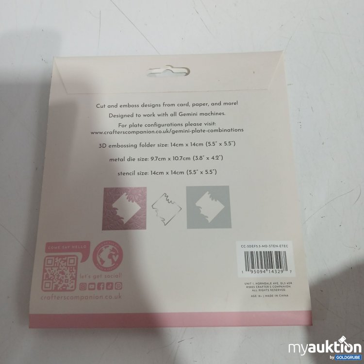 Artikel Nr. 996416: Crafter's Companion 3D embossing folder, metal die & stencil set 3Pcs. 