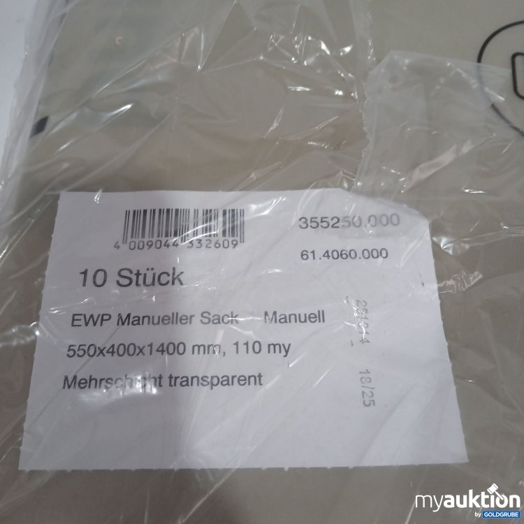 Artikel Nr. 524417: EWP Manueller Sack 550x400x1400mm Mehrschicht transparent 10Stk