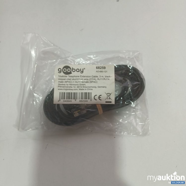 Artikel Nr. 825417 Artikel Nr. 825417: Goobay Modular Telephone Extension Cable 3m 68259