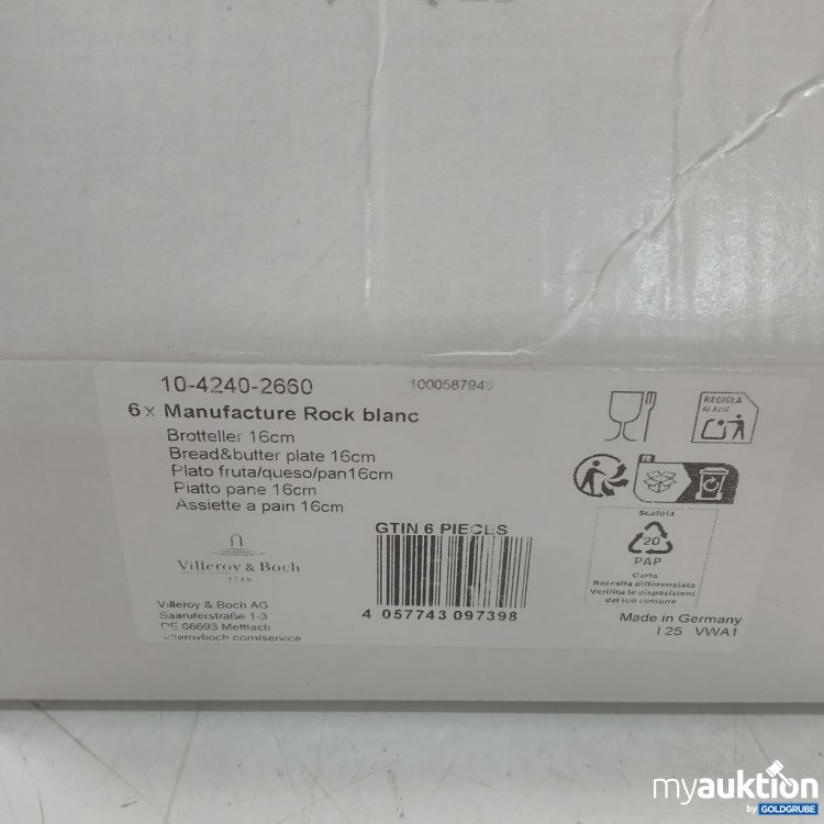 Artikel Nr. 447418 Artikel Nr. 447418: Villeroy & Boch Manufacture Rock blanc Brotteller