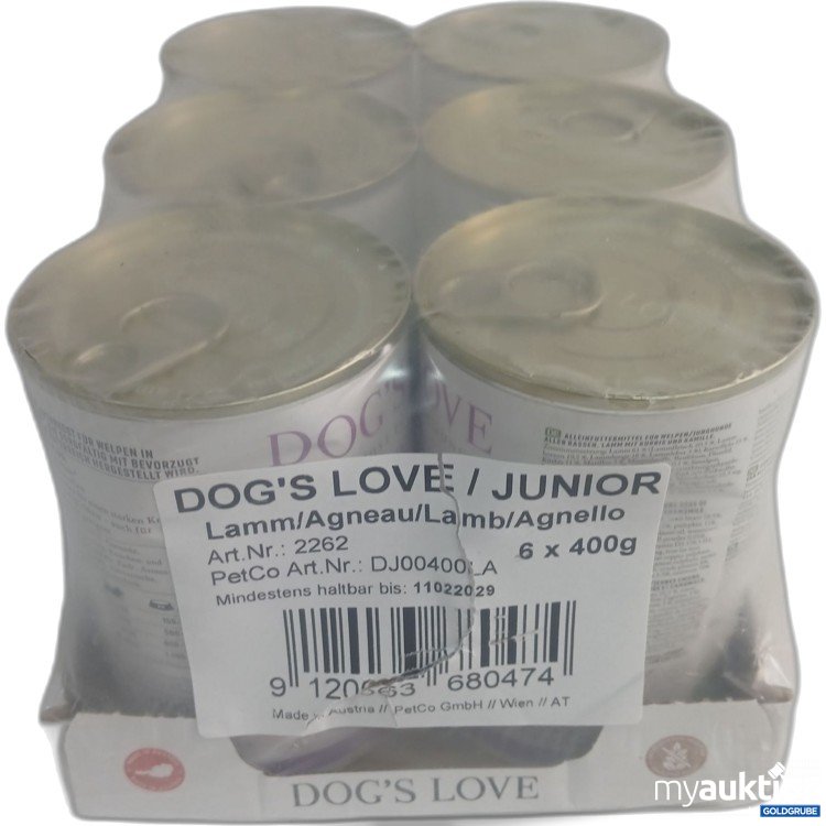 Artikel Nr. 981418 Artikel Nr. 981418: Dogs Love Junior Lamm 6x400g