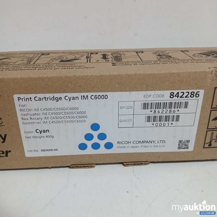 Artikel Nr. 442419: Ricoh Print Cartridge IM C6000 Cyan 400g