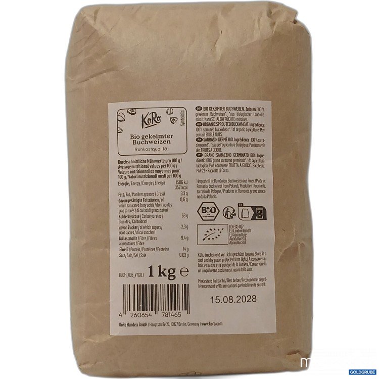 Artikel Nr. 970419 Artikel Nr. 970419: KoRo Bio gekeimter Buchweizen 1Kg