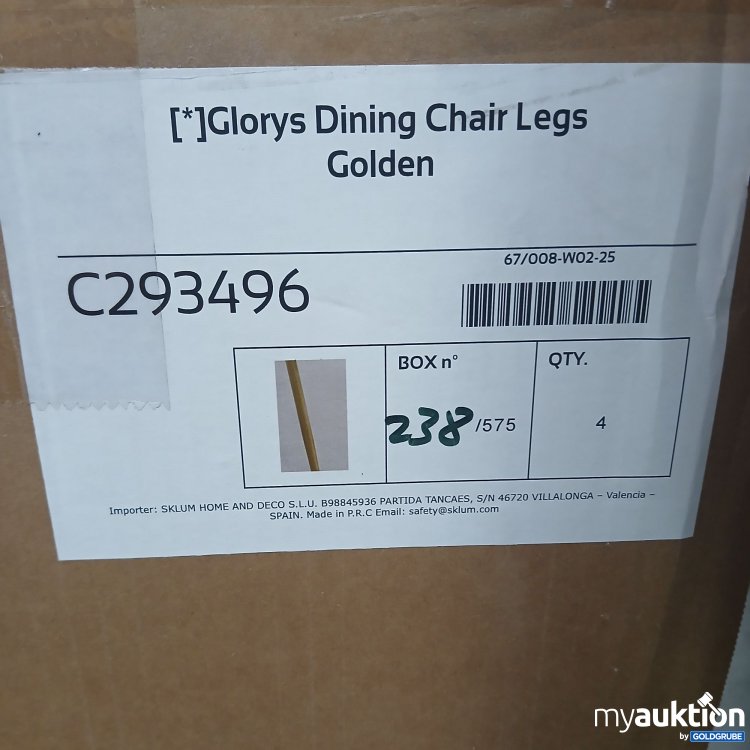 Artikel Nr. 978419: Sklum Glorys Chair Legs Golden C293496 4stk 