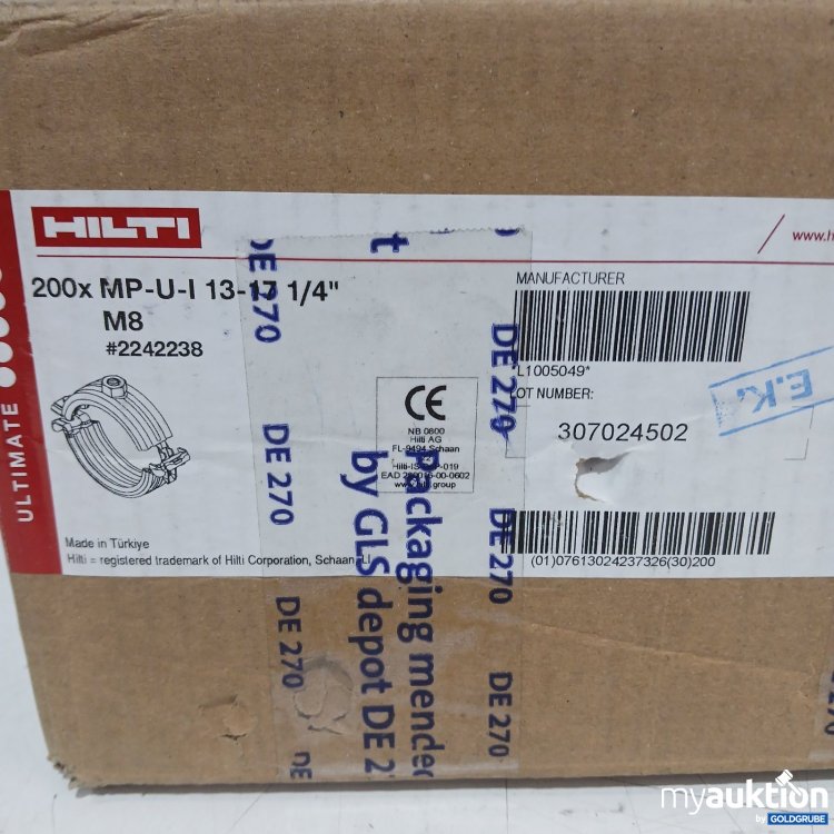 Artikel Nr. 448420 Artikel Nr. 448420: Hilti Rohrschellen MP-U-I 13-1/4