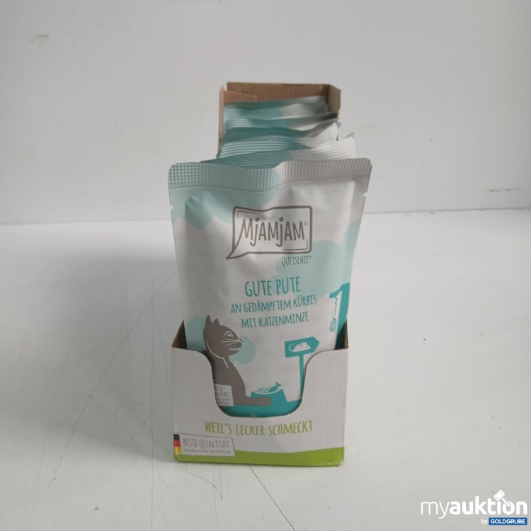 Artikel Nr. 466420: Mjamjam 12x Katzenfutter Pute an Kürbis 125 g Pouch