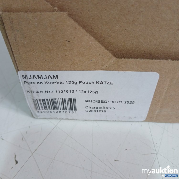 Artikel Nr. 466420: Mjamjam 12x Katzenfutter Pute an Kürbis 125 g Pouch