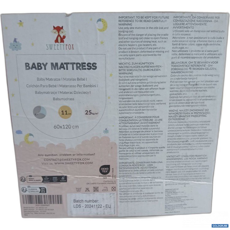 Artikel Nr. 952420: Sweetfox Baby Mattress 60x120cm 