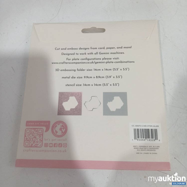 Artikel Nr. 996420: Crafter's Companion 3D embossing folder, metal die & stencil set alluring anemones 3Pcs. 
