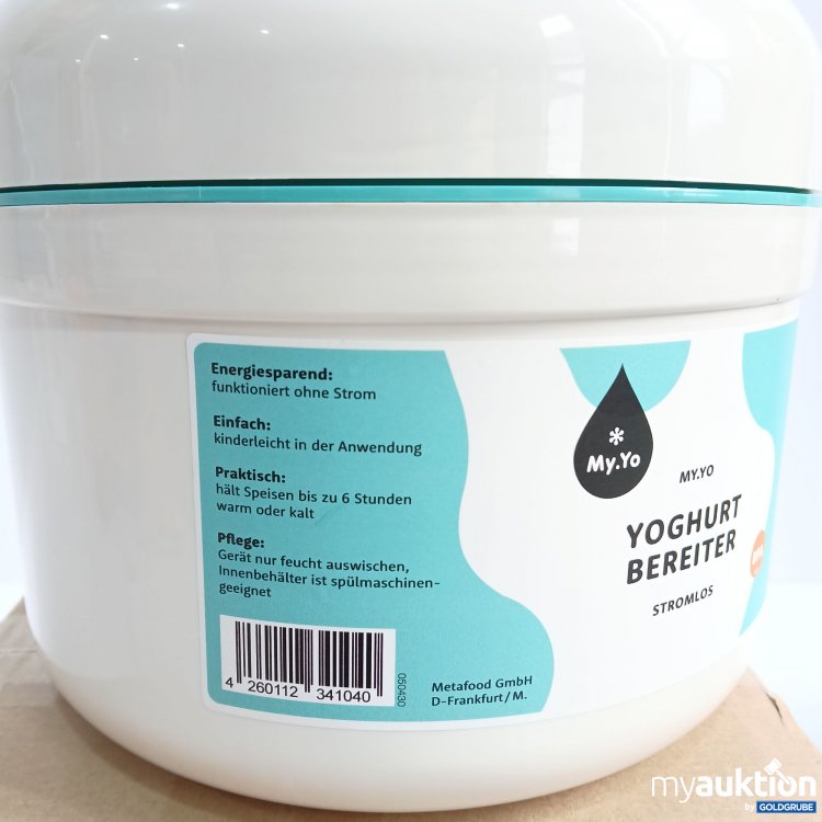 Artikel Nr. 865421: My.Yo Yoghurt Bereiter Stromlos