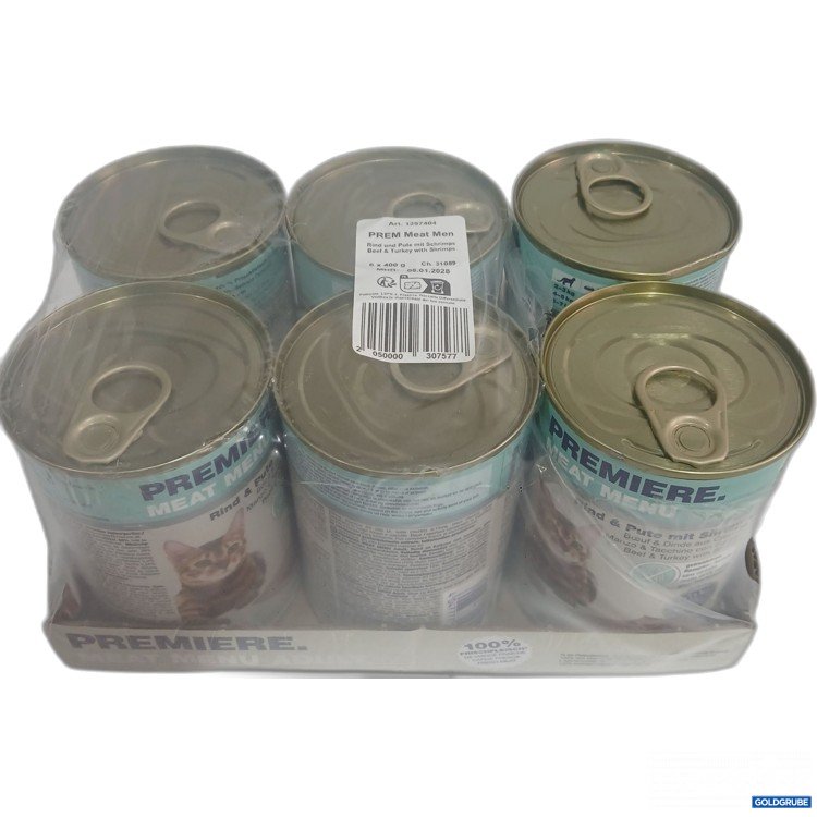 Artikel Nr. 981421 Artikel Nr. 981421: Premiere Meat Men Katzenfutter Rind & Pute mit Schrimps 6x400g