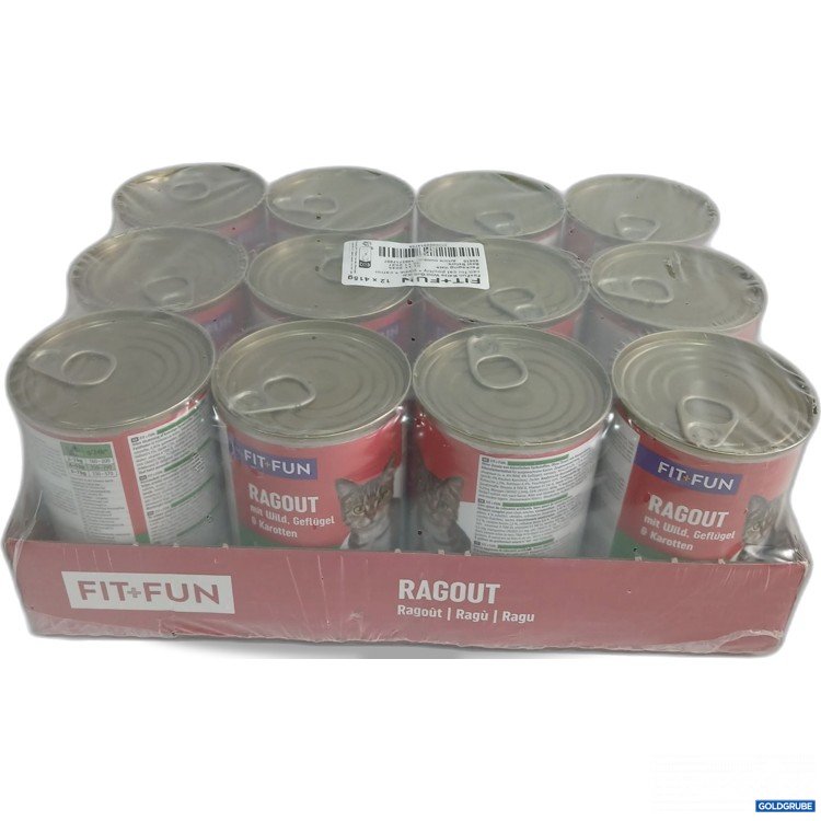 Artikel Nr. 990421 Artikel Nr. 990421: Fit+Fun Katzenfutter Ragout mit Wild & Geflügel & Karotten 12x415g