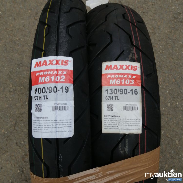 Artikel Nr. 519422 Artikel Nr. 519422: Maxxis Promaxx M6102 100/90-19 57HTL / M6103 130/90-16 67HTL