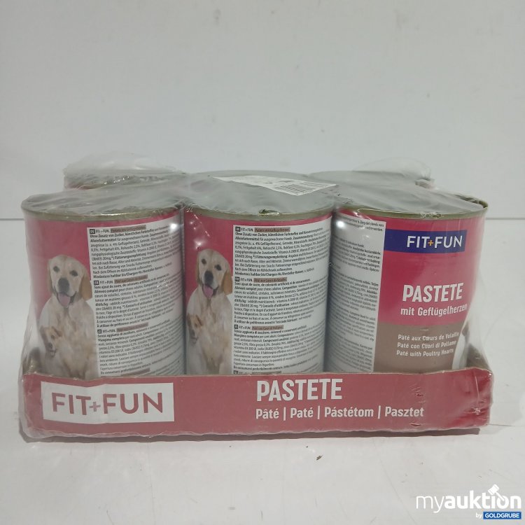 Artikel Nr. 885422: Fit+Fun Hundefutter Pastete mit Geflügelherzen 6x400g