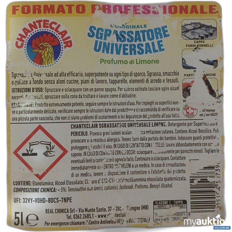 Artikel Nr. 998422: CHANTECLAIR Universal Fettreiniger mit Zitronenduft 5L 