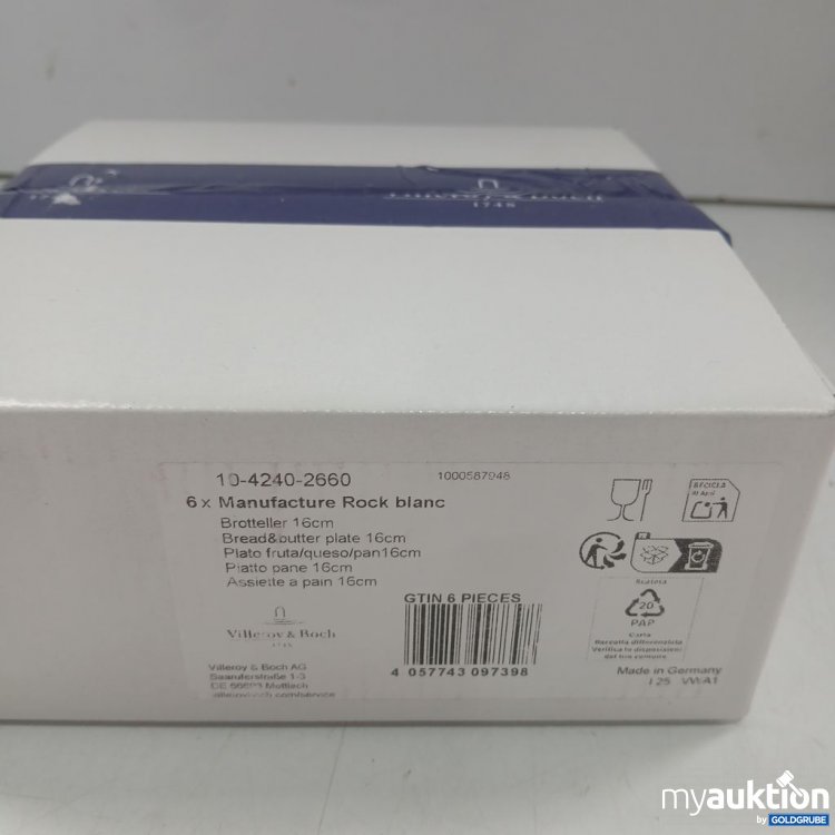 Artikel Nr. 447423 Artikel Nr. 447423: Villeroy & Boch Manufacture Rock blanc Brotteller 6x16cm