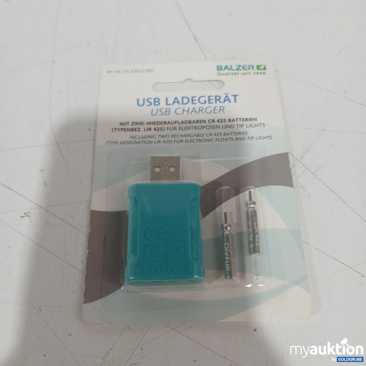 Artikel Nr. 448423 Artikel Nr. 448423: Balzer USB Ladegerät mit 2 wiederaufladbaren CR 425 Batterien
