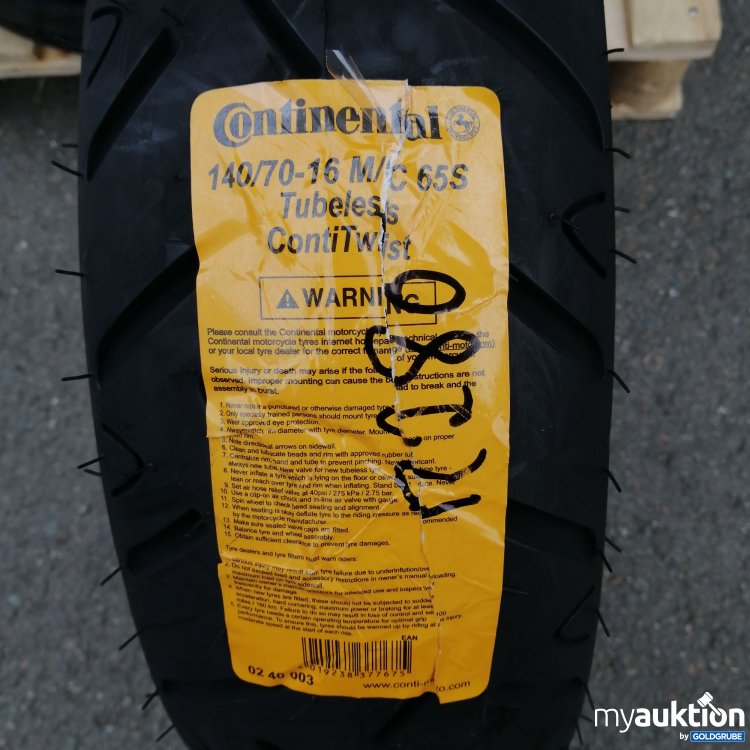 Artikel Nr. 519423 Artikel Nr. 519423: Continental Reifen 140/70-16 M/C 65S