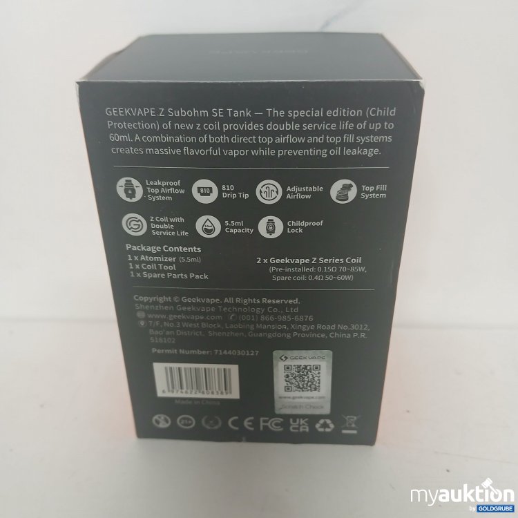 Artikel Nr. 399425 Artikel Nr. 399425: GEEKVAPE Z Subohm SE Tank