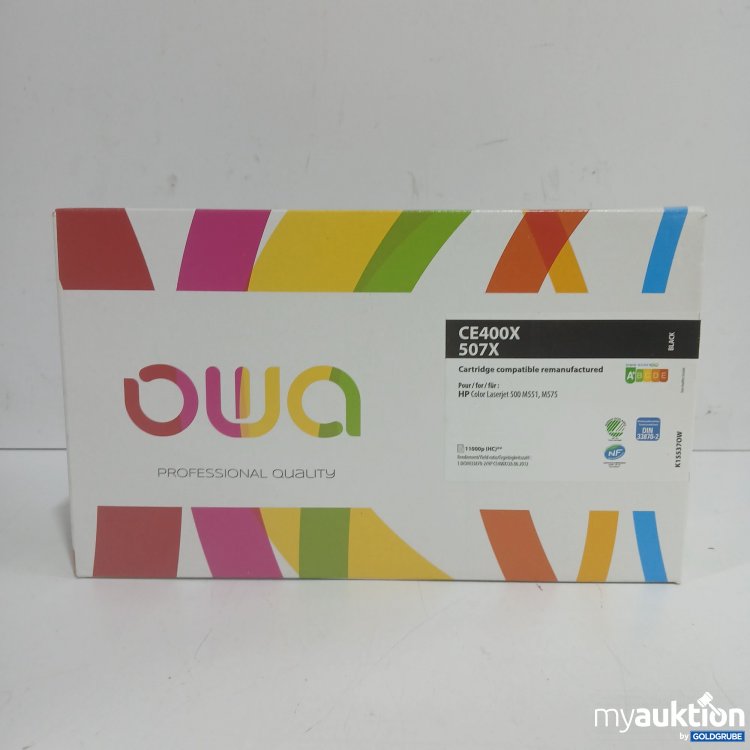 Artikel Nr. 444425: Owa Catridge CE400X 507X black for HP Color Laserjet 500 M551, M575