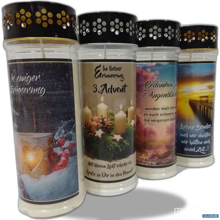 Artikel Nr. 888425 Artikel Nr. 888425: Diverse Friedhofskerzen 4Stk. verschiedene Designs