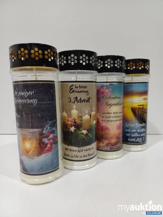 Artikel Nr. 888425 Artikel Nr. 888425: Diverse Friedhofskerzen 4Stk. verschiedene Designs