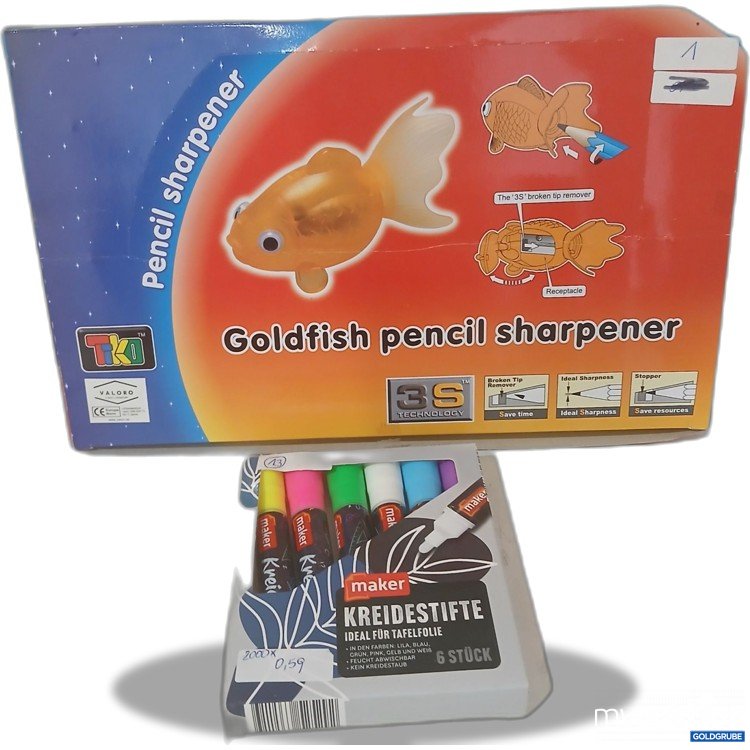 Artikel Nr. 929425: Goldfisch Stift-Spitzer + Kreidestifte 6Pack