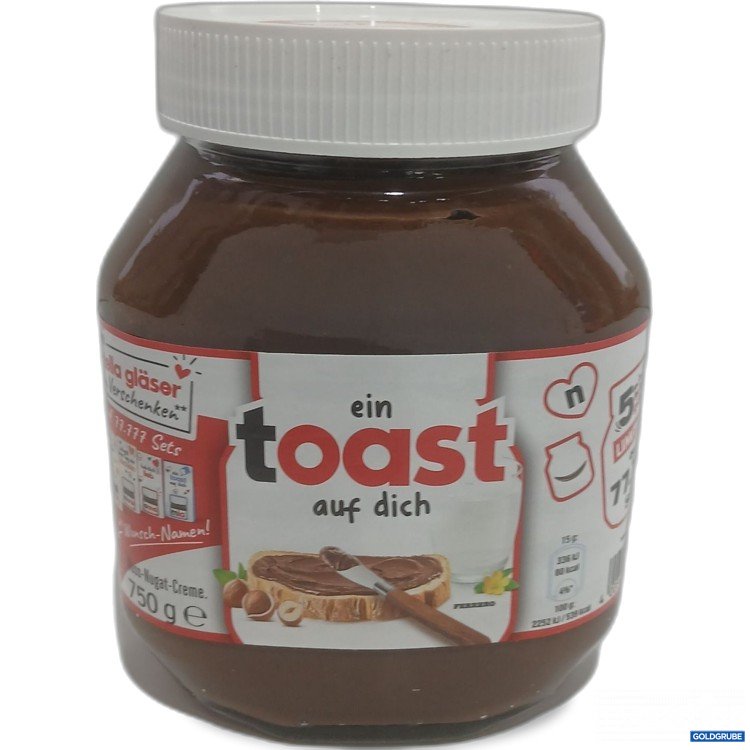Artikel Nr. 977425 Artikel Nr. 977425: Nutella 750g mit dem Text Ein Toast auf dich