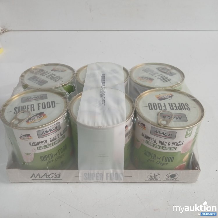Artikel Nr. 990425: Macs Superfood Hundefutter Kaninchen, Rind & Gemüse 6x800g 