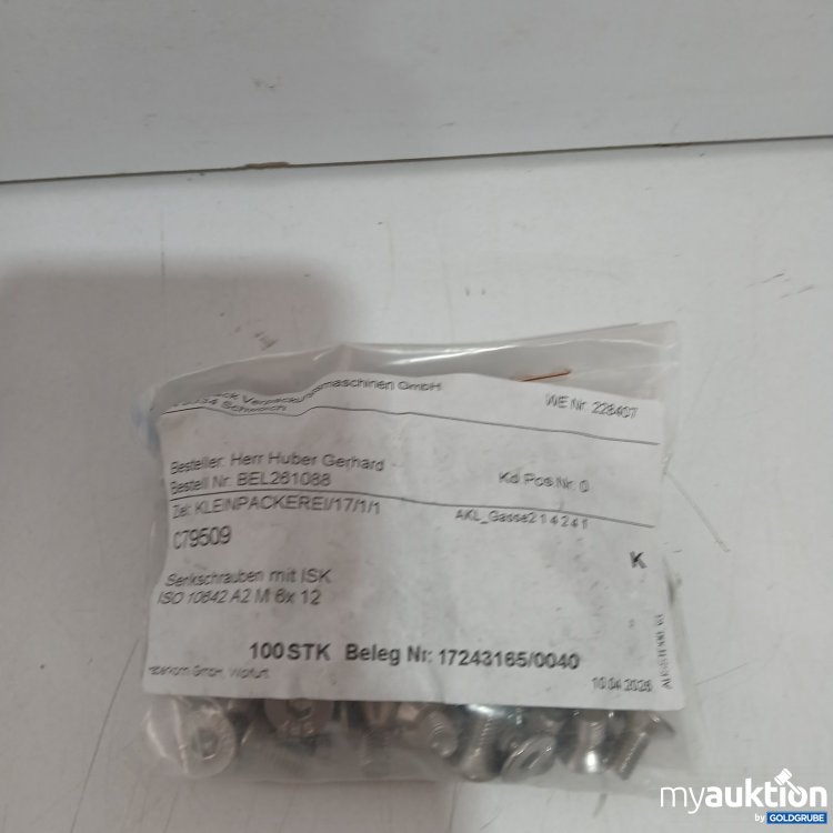 Artikel Nr. 468426 Artikel Nr. 468426: 100Stk Senkschrauben mit ISK ISO 10642 A2 M 6x12