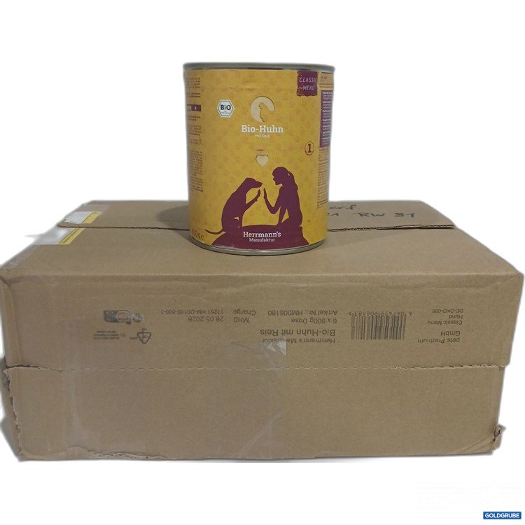 Artikel Nr. 882426: Herrmann's Bio-Huhn mit Reis Hundefutter 6x800g 