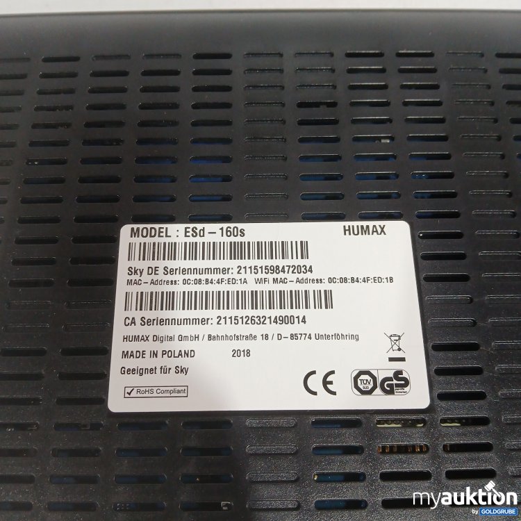 Artikel Nr. 956427: Sky Humax ESd-160s 