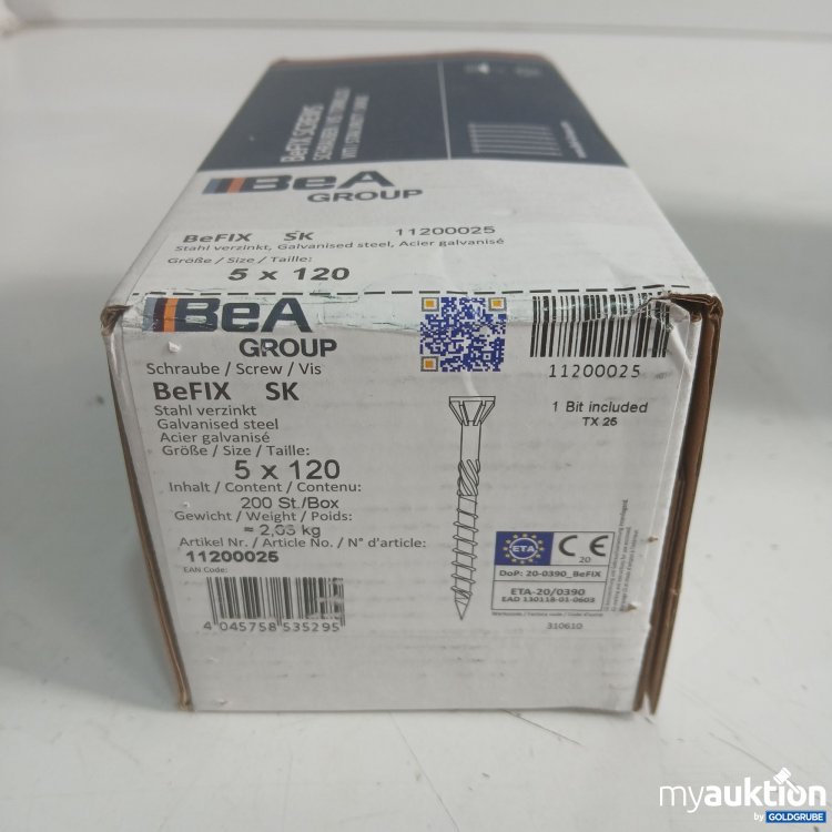 Artikel Nr. 461428 Artikel Nr. 461428: BeA Group Schrauben BeFix 5x120 200Stk TX26