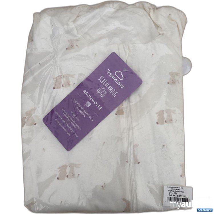 Artikel Nr. 921428: Träumeland Schlafanzug light TO GO Baumwolle Hophop Bunny beige Größe 104