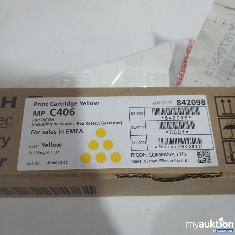 Artikel Nr. 956428: Ricoh Print Cartridge Yellow MP C406 113 
