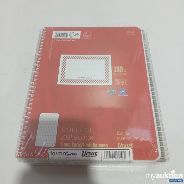 Artikel Nr. 522429 Artikel Nr. 522429: Ursus A5 Collegeblock 5 Stück