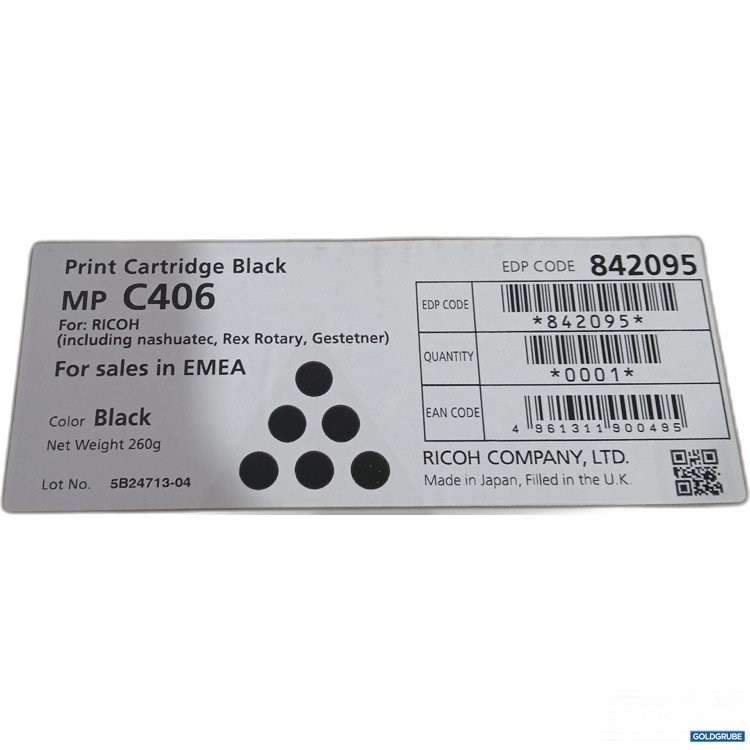 Artikel Nr. 956429: Ricoh Print Cartridge Black MP C406 260g 