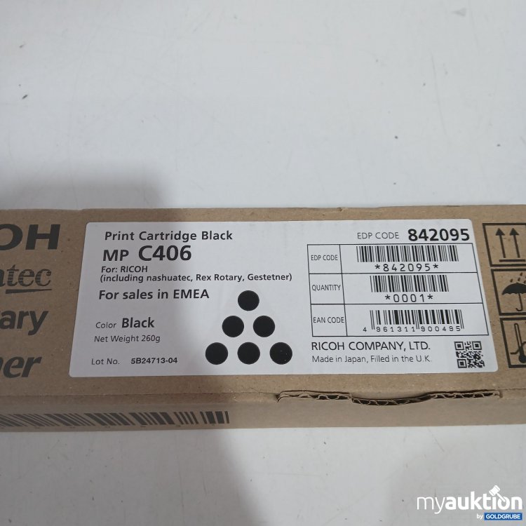 Artikel Nr. 956429: Ricoh Print Cartridge Black MP C406 260g 