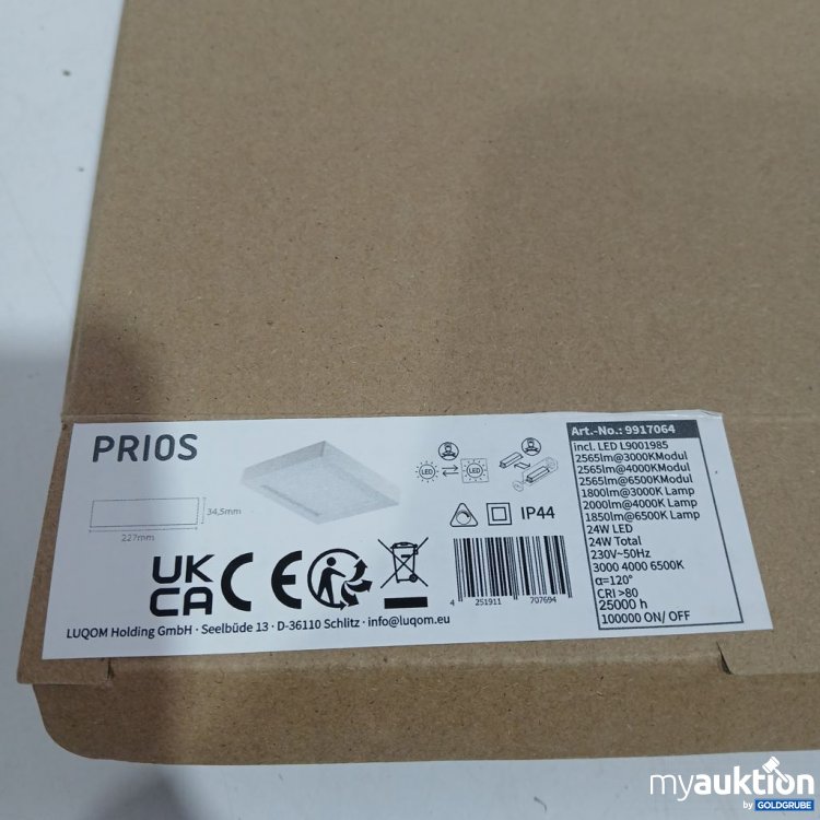 Artikel Nr. 442430: PRIOS Deckenleuchte Quadrat 24W IP44