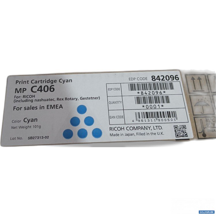 Artikel Nr. 956430: Ricoh Print Cartridge Cyan MP C406 101g 